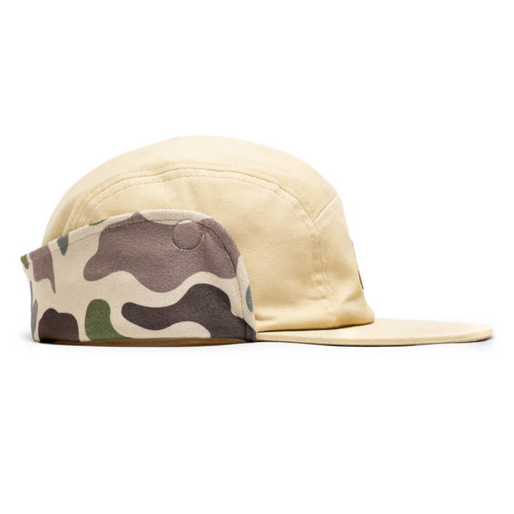 Malbon Blind Ear Flap 5 Panel Golf Cap Sand - FW24