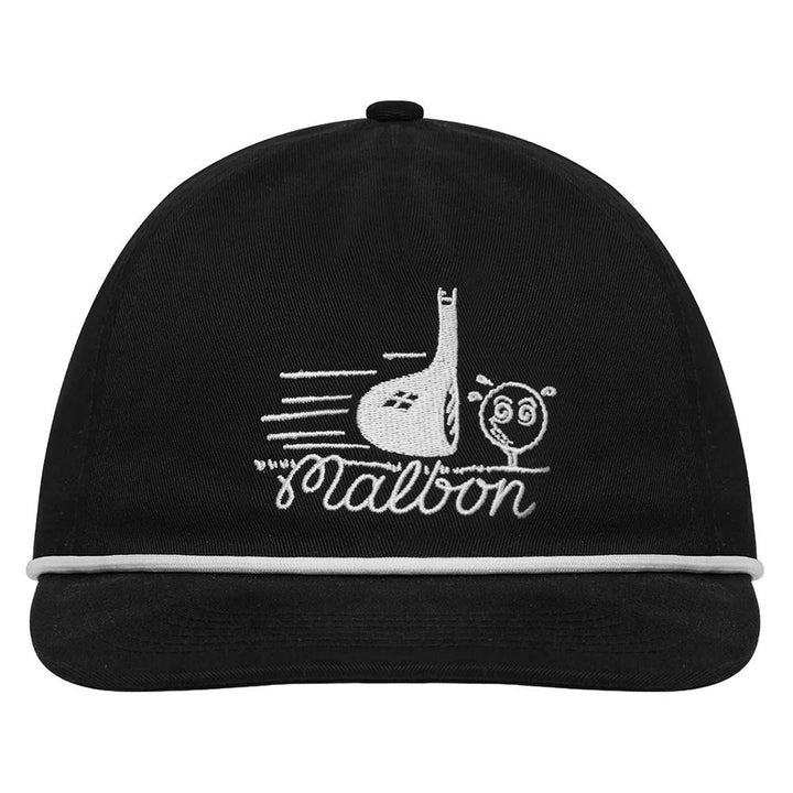 Malbon Punch Shot Cotton Twill Rope Golf Cap Black - FW24