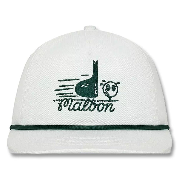 Malbon Punch Shot Cotton Twill Rope Golf Cap White - FW24