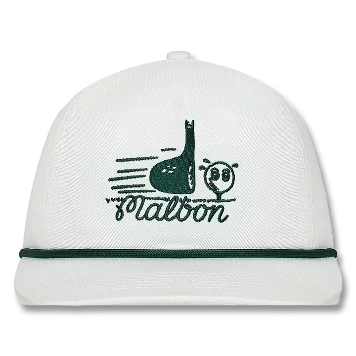 Malbon Punch Shot Cotton Twill Rope Golf Cap White - FW24