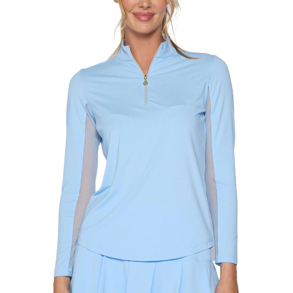 G Lifestyle Quarter Zip Sun Protection Golf Pullover Light Blue - SS25 Women