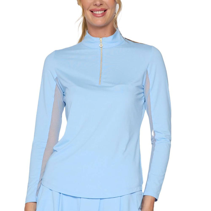 G Lifestyle Quarter Zip Sun Protection Golf Pullover Light Blue - SS25 Women