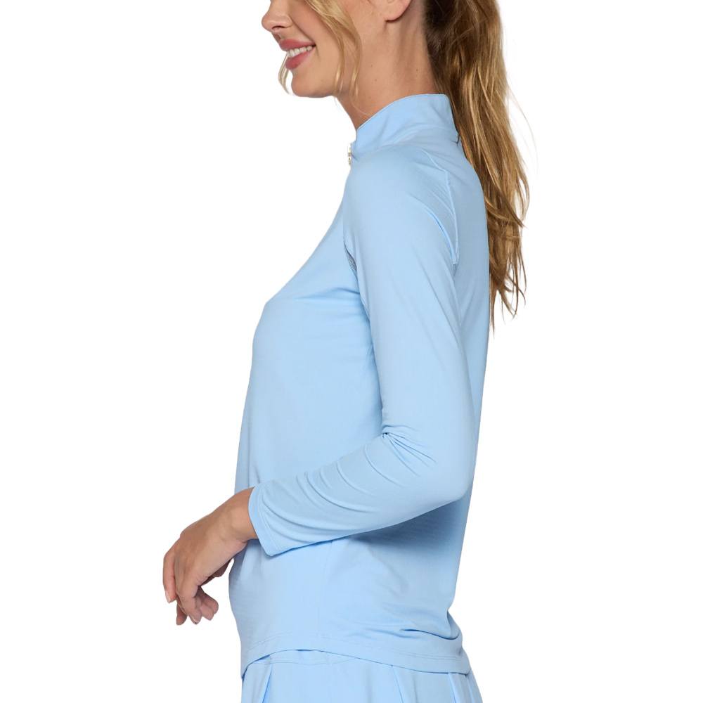 G Lifestyle Quarter Zip Sun Protection Golf Pullover Light Blue - SS25 Women