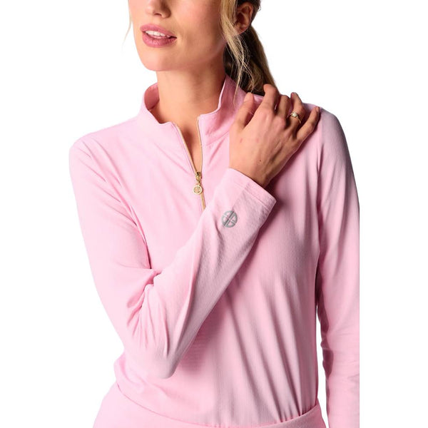 G Lifestyle Quarter Zip Sun Protection Golf Pullover Light Pink - SS25 Women