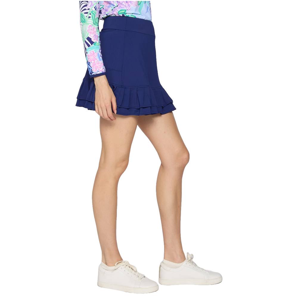 G Lifestyle Double Ruffle Golf Skirt True Navy - SS25 Women