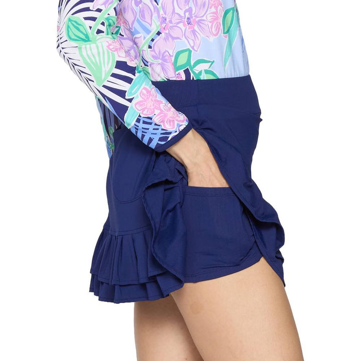 G Lifestyle Double Ruffle Golf Skirt True Navy - SS25 Women