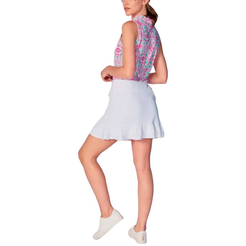 G Lifestyle Double Ruffle Golf Skirt White - SS25 Women