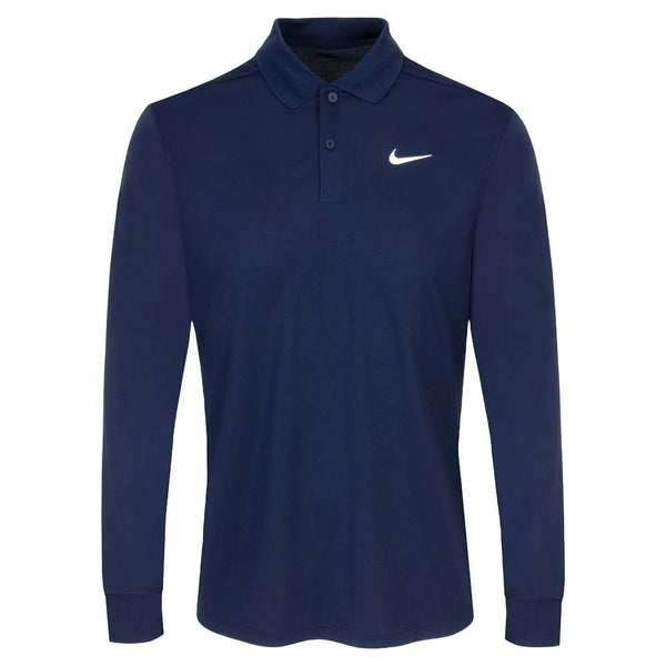 Nike Dri-FIT Victory Solid Longsleeve Golf Polo Wolf Obsidian/White - FA25 Men