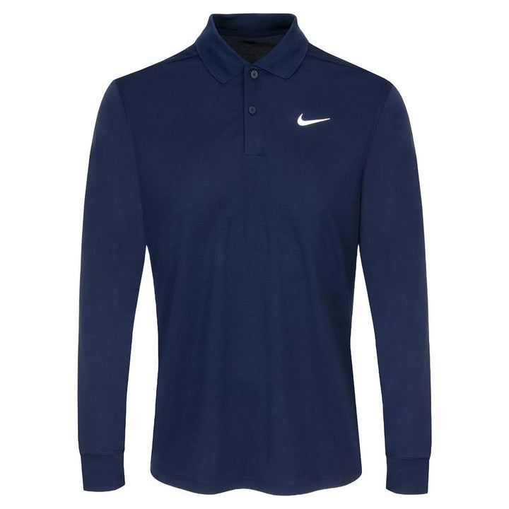 Nike Dri-FIT Victory Solid Longsleeve Golf Polo Wolf Obsidian/White - FA25 Men