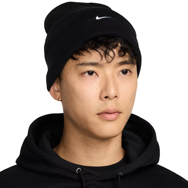 Nike Peak Swoosh Golf Beanie Black/White - FA25 Men