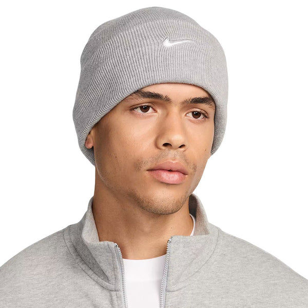 Nike Peak Swoosh Golf Beanie Dark Gray Heather/White - FA25 Men