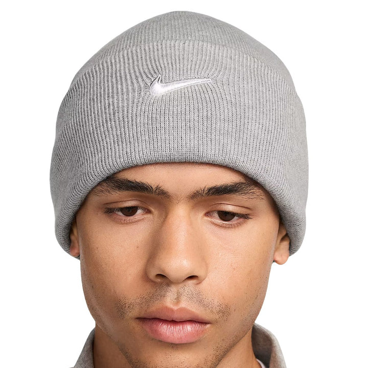 Nike Peak Swoosh Golf Beanie Dark Gray Heather/White - FA25 Men