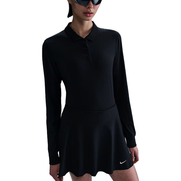 Nike Victory Dri-FIT Longsleeve Golf Polo Black/White - FA25 Women