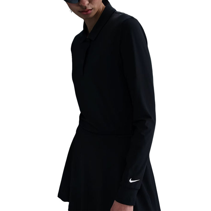 Nike Victory Dri-FIT Longsleeve Golf Polo Black/White - FA25 Women