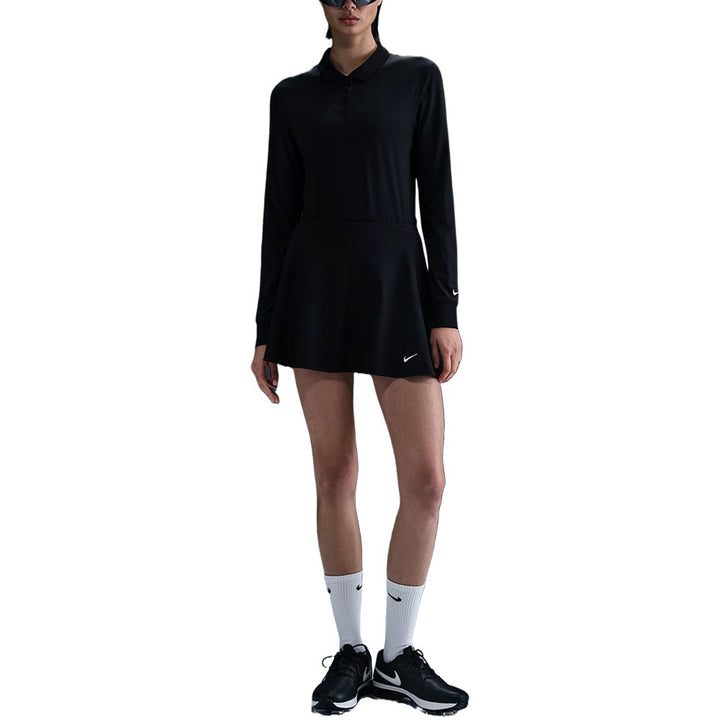 Nike Victory Dri-FIT Longsleeve Golf Polo Black/White - FA25 Women