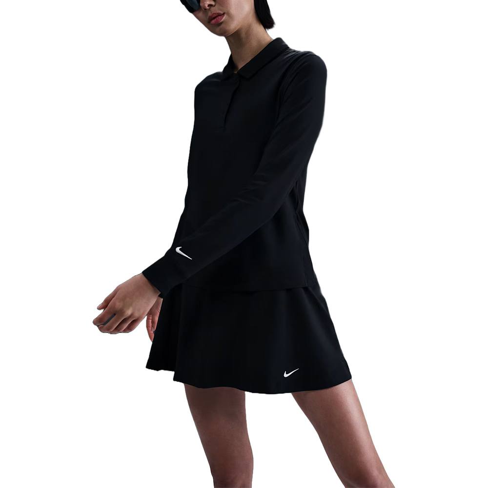 Nike Victory Dri-FIT Longsleeve Golf Polo Black/White - FA25 Women