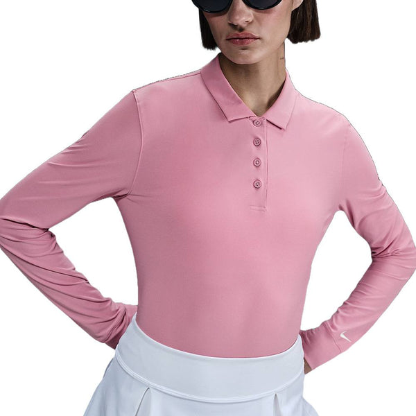 Nike Victory Dri-FIT Longsleeve Golf Polo Elemental Pink/White - SP25 Women