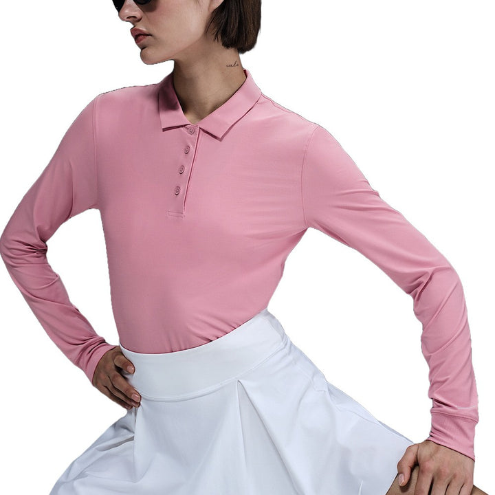 Nike Victory Dri-FIT Longsleeve Golf Polo Elemental Pink/White - SP25 Women