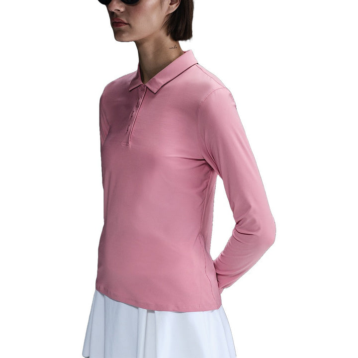Nike Victory Dri-FIT Longsleeve Golf Polo Elemental Pink/White - SP25 Women