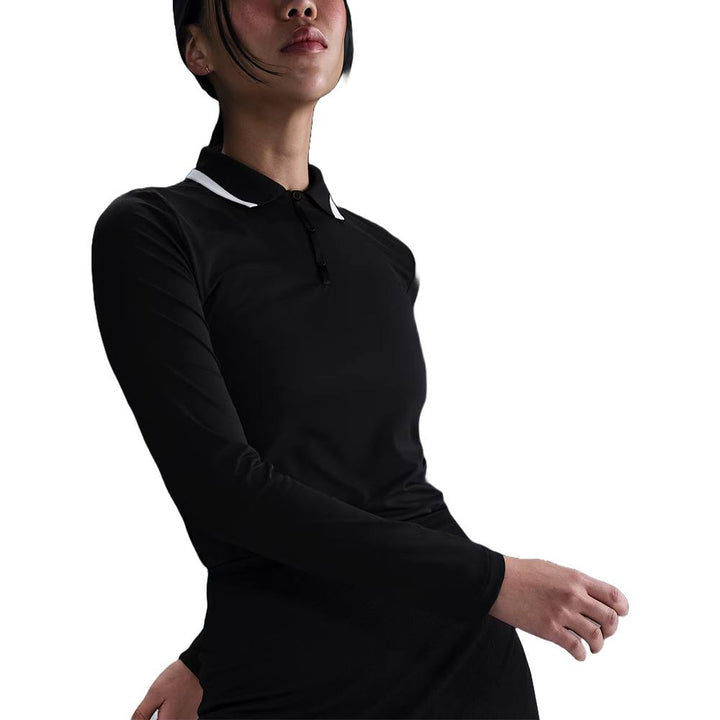 Nike Dri-FIT UV Tour Longsleeve Golf Polo Black/White/White - FA25 Women