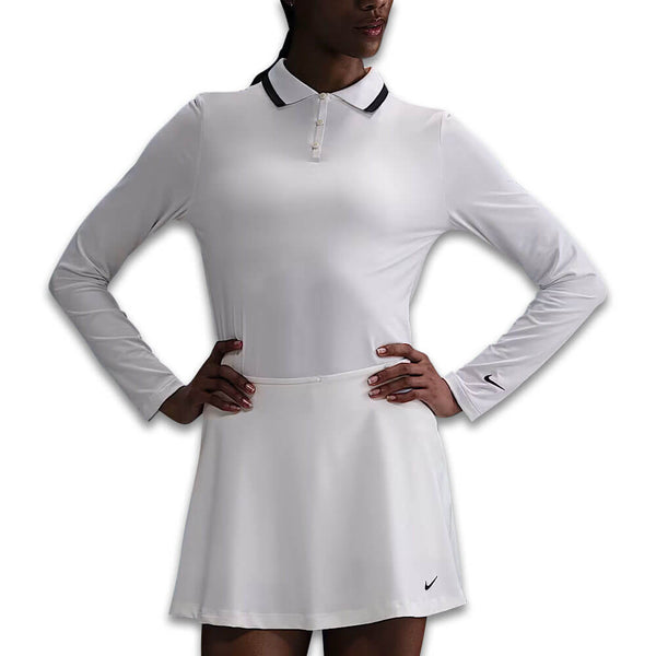 Nike Dri-FIT UV Tour Longsleeve Golf Polo White/Black/Black - FA25 Women