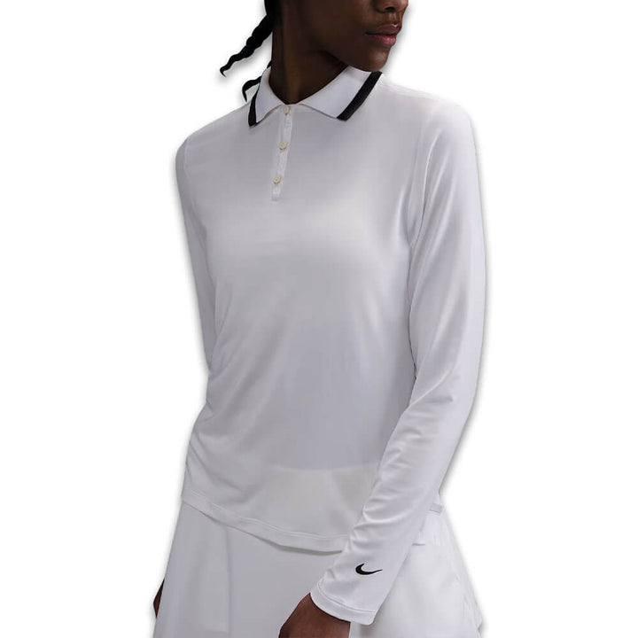 Nike Dri-FIT UV Tour Longsleeve Golf Polo White/Black/Black - FA25 Women