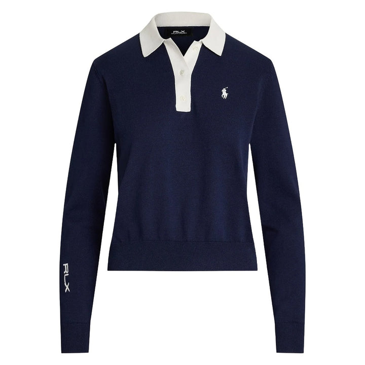 Ralph Lauren 4-Button Placket Cotton Blend Golf Polo (Dual Branded) Refined Navy - SP25 Women