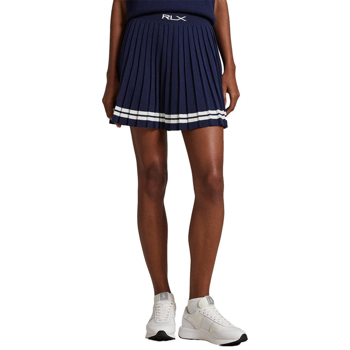 Ralph Lauren Cotton Blend Pleated Cricket Golf Skort Refined Navy/Ceramic White - SP25 Women