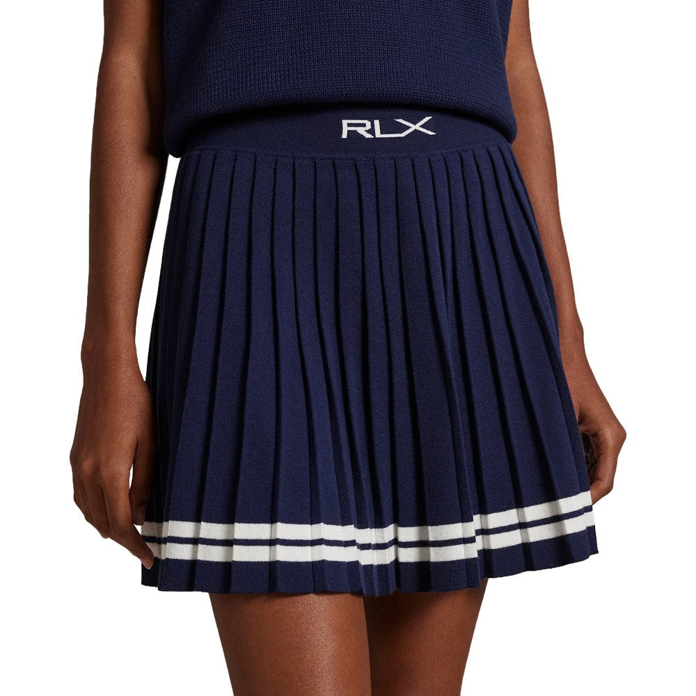 Ralph Lauren Cotton Blend Pleated Cricket Golf Skort Refined Navy/Ceramic White - SP25 Women