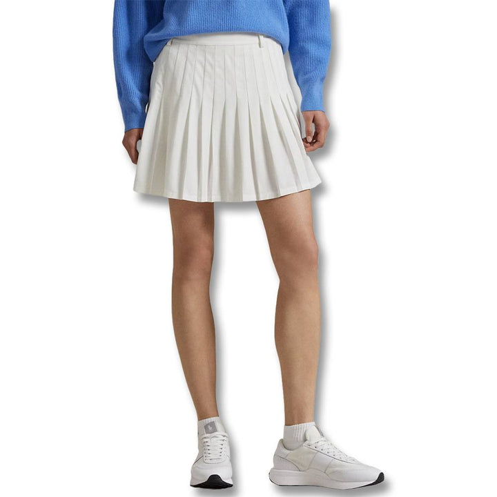 Ralph Lauren 4-Way Stretch Micro Pleated A-Line Performance 15" Golf Skort Ceramic White - SP25 Women