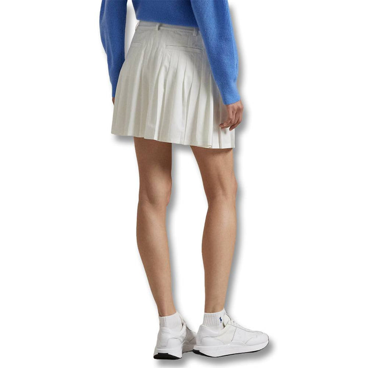 Ralph Lauren 4-Way Stretch Micro Pleated A-Line Performance 15" Golf Skort Ceramic White - SP25 Women
