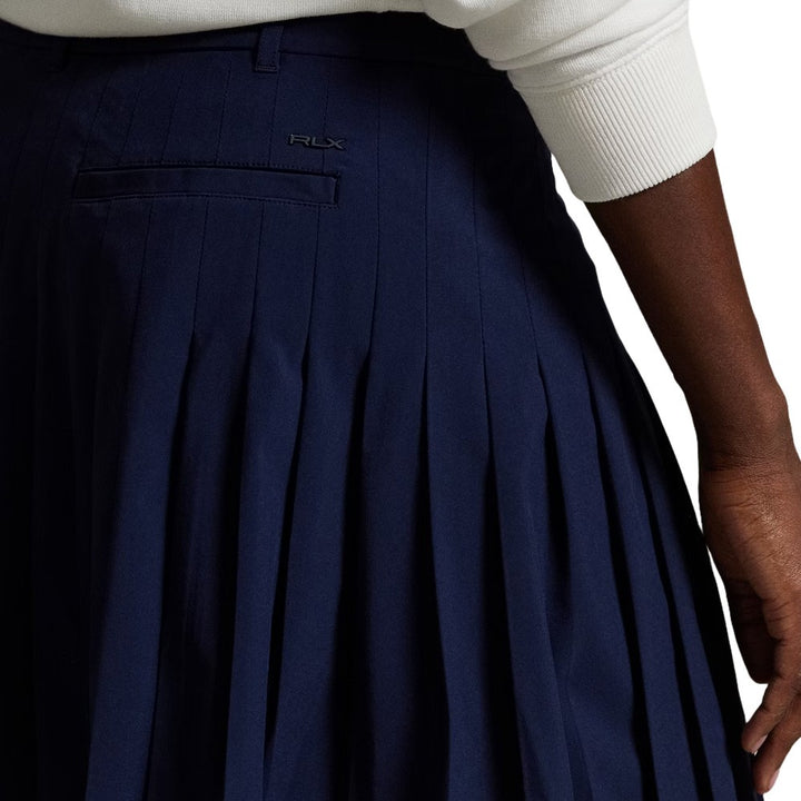 Ralph Lauren 4-Way Stretch Micro Pleated A-Line Performance 15" Golf Skort Refined Navy - SP25 Women