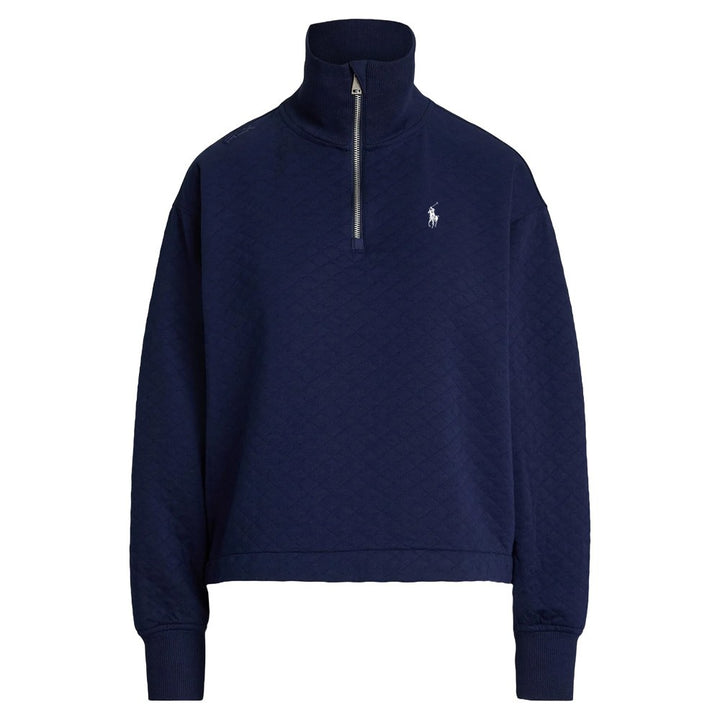 Ralph Lauren Quilted Double Knit 1/2 Zip Golf Pullover Refined Navy - SP25 Women