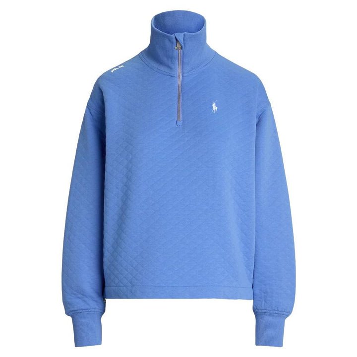 Ralph Lauren Quilted Double Knit 1/2 Zip Golf Pullover Summer Blue - SP25 Women