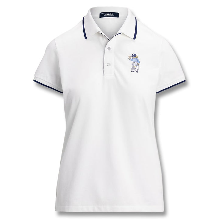 Ralph Lauren Tour Pique Novelty Bear Golf Polo (Tailored Fit) Ceramic White - SP25 Women