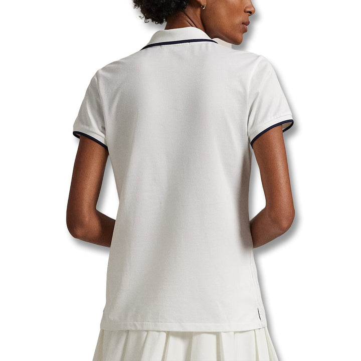 Ralph Lauren Tour Pique Novelty Bear Golf Polo (Tailored Fit) Ceramic White - SP25 Women