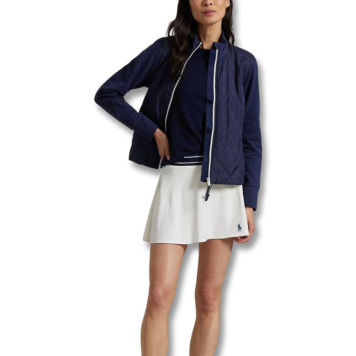 Ralph Lauren Polyester Interlock Flare 15" Golf Skort Ceramic White Multi - SP25 Women