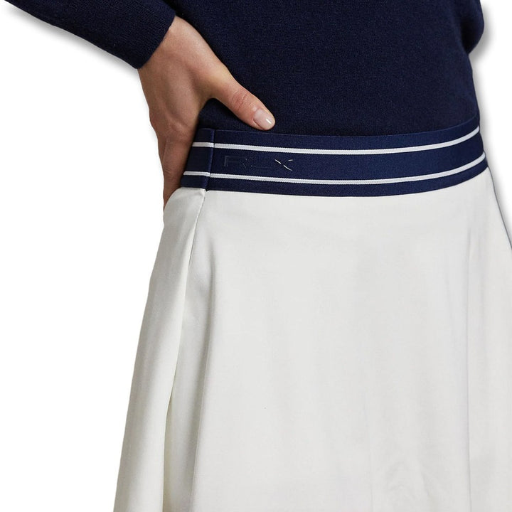 Ralph Lauren Polyester Interlock Flare 15" Golf Skort Ceramic White Multi - SP25 Women