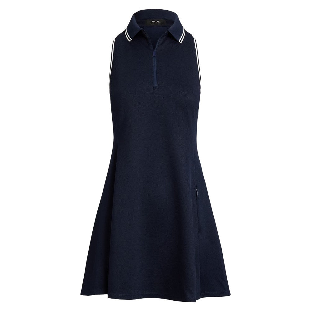 Ralph Lauren Heavyweight Pque 1/4 Zip Polo Golf Dress Refined Navy/Ceramic White - SP25 Women
