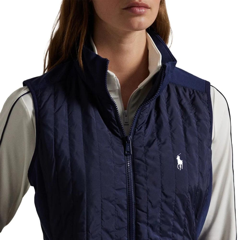 Ralph Lauren Hybrid Quilted-Front Full-Zip Golf Vest Refined Navy - SP25 Women
