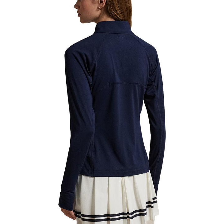 Ralph Lauren Stretch Peached Jersey UV 1/4 Zip Golf Pullover (Slim Fit) Refined Navy -SP25 Women