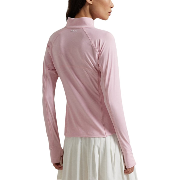 Ralph Lauren Stretch Peached Jersey UV 1/4 Zip Golf Pullover (Slim Fit) Garden Pink -SP25 Women