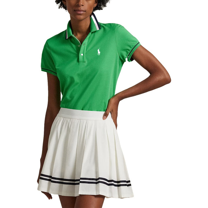 Ralph Lauren Tour Pique Val Golf Polo (Tailored Fit) Tiller Green/Refined Navy/Ceramic White - SP25 Women