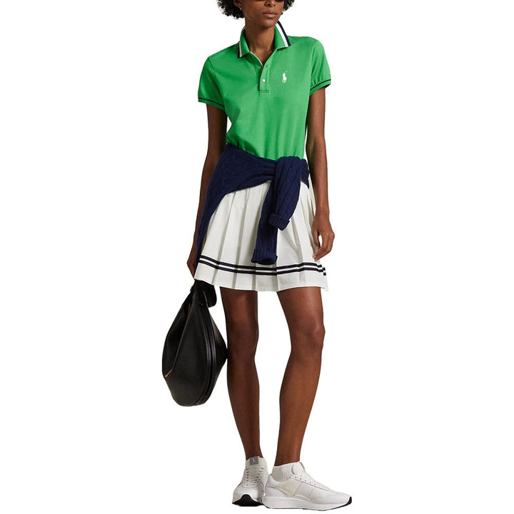 Ralph Lauren Tour Pique Val Golf Polo (Tailored Fit) Tiller Green/Refined Navy/Ceramic White - SP25 Women