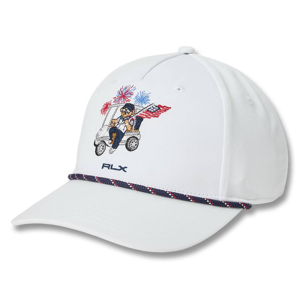Ralph Lauren Polyester 4th of July Bear Golf Cap White