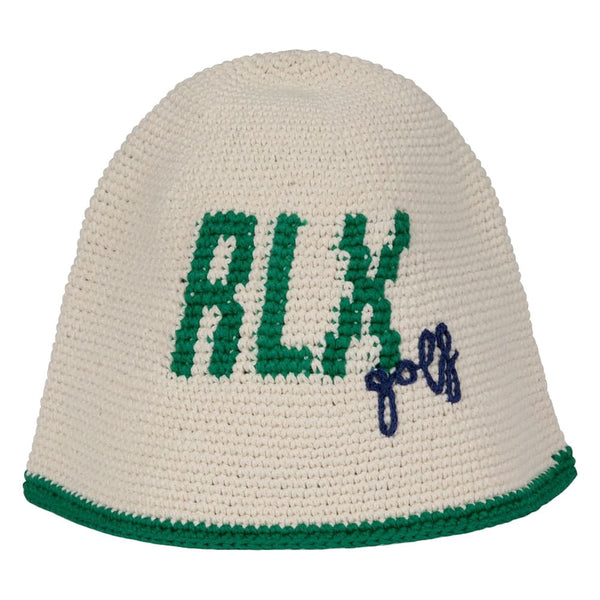 Ralph Lauren Cotton Crochet Golf Bucket Hat Ecru/Green - SP25 Men