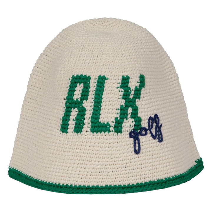 Ralph Lauren Cotton Crochet Golf Bucket Hat Ecru/Green - SP25 Men