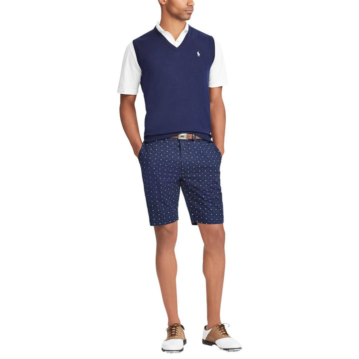 Ralph Lauren Cotton Coolmax V-Neck Golf Sweater Refined Navy - SP25