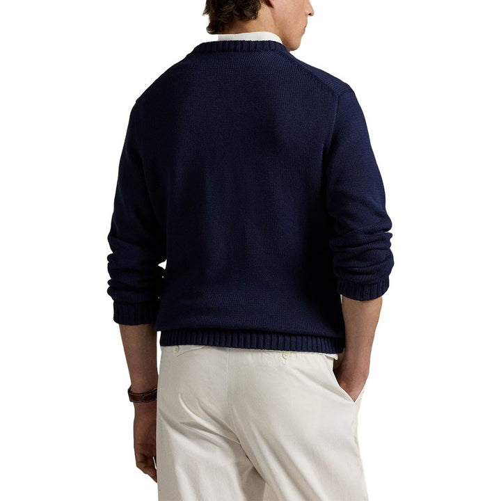 Ralph Lauren Cotton Coolmax Novelty Polo Bear Crewneck Golf Sweater Refined Navy - SP25