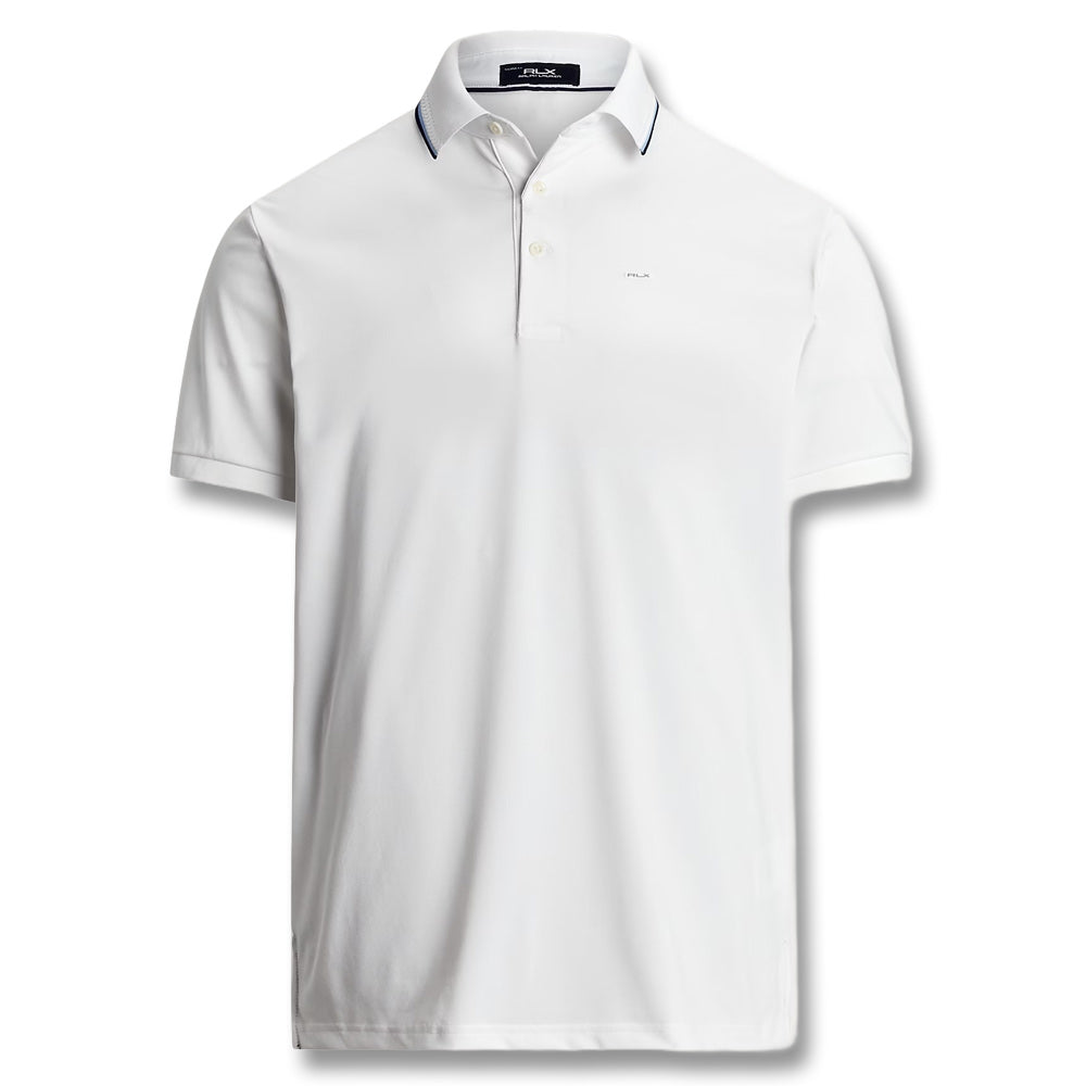 Ralph Lauren Air Tech Pique Knit w/Tipping Golf Polo (Tailored Fit) Ceramic White Multi - SP25 Men